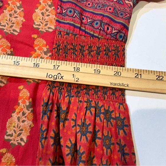 Soft Surroundings Red and Blue Midi Dress size L - Picture 9 of 14